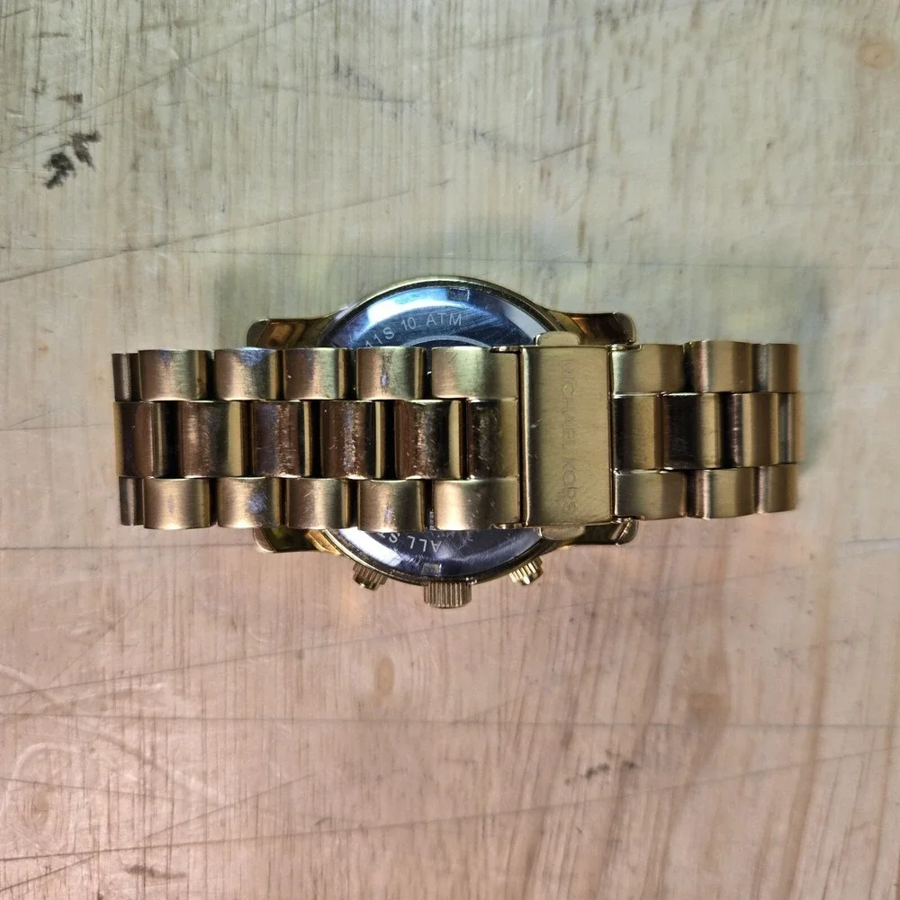 Michael Kors MK5055 Runway Gold Stainless Steel 38mm Chronograph Women's Watch